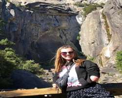 She visited Yosemite Falls in California in October 2019.